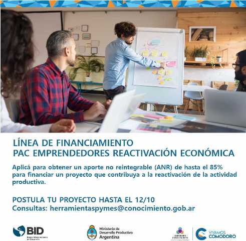 Convocatoria abierta para aplicar a PAC Emprendedores Reactivación  Económica